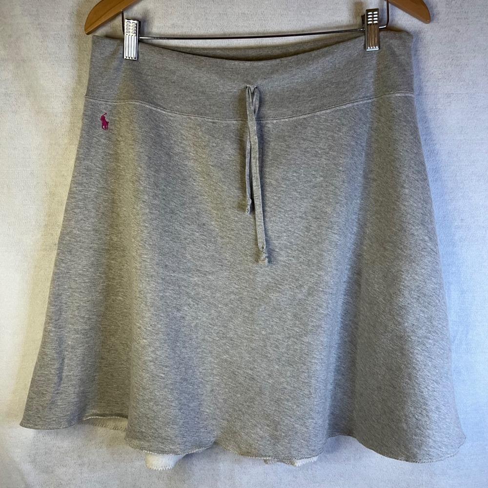 Ralph Lauren Women's Sweatshirt Skirt Circle Sz L Gray Casual Preppy Sport